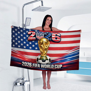 Serviettes <span class=keywords><strong>de</strong></span> plage drapeau national prêtes à être expédiées et personnalisées – Serviettes <span class=keywords><strong>de</strong></span> <span class=keywords><strong>bain</strong></span> en gros pour le match <span class=keywords><strong>de</strong></span> football USA-Canada-Mexique 2026 – OEM - Product Image 4