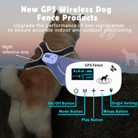 Nouveau système de clôture électronique sans fil GPS pour chien, dispositif d'entraînement avec collier de choc réglable, étanche IP67, autonomie de 30 jours