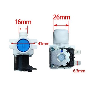 Valve d'entrée d'eau pour machine à laver Midea, 16mm, 26mm, 41mm, 6.3mm, pour modèles à tambour, numéro de pièce 17438000000552 - Product Image 1
