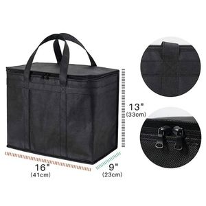 Custom Delivery Insulated Cooler Bag With Logo Black Luxury Reusable Bags for Fruit Beverage Grocery - Product Image 3