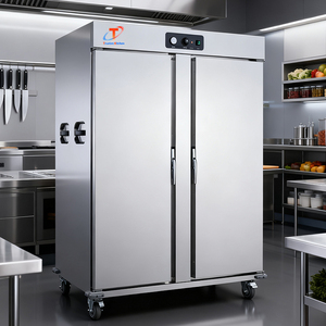 รถเข็นอุ่นอาหารเคลื่อนที่แบบชั้นวางทอง-เงิน ใช้ไฟฟ้า ทำจากสแตนเลส เหมาะสำหรับครัวเชิงพาณิชย์ ร้านอาหาร และบุฟเฟ่ต์ - Product Image 3