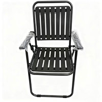 Chaise de camping pliante portable et table d'extérieur – Ensemble avec dossier, design moderne et minimaliste, siège en plastique, cadre métallique, idéal pour le parc, résistant aux UV
