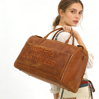 Bolsa de Viaje de Cuero Personalizada, Bolsa de Fin de Semana, Bolsa de Gimnasio de Gran Capacidad, Bolsa de Viaje para Pasar la Noche, Marca Privada OEM