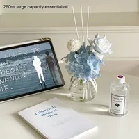 Diffuseur de parfum à fleurs artificielles, ensemble de diffuseur d'huiles essentielles sans feu, aromathérapie, désodorisant, cire de soja, écologique, fait à la main, salle de bain 1