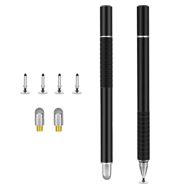 Stylus Pen Compatible for Capacitive Touch Screen Devices 2 in 1 High Precision Digital Pen with 4 Replacement Discs