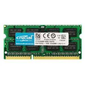 Originale Crucial Laptop Ram Ddr3 Ddr3l 4gb 8gb 1600mhz memoria Ram Ddr 3 sodimm aggiornamento Ram Laptop Notebook