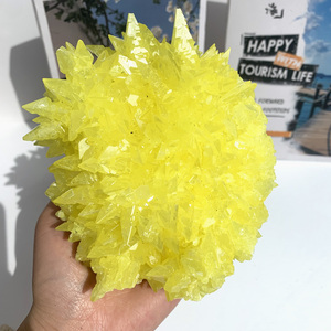 Jingfa <span class=keywords><strong>Pierre</strong></span> de cristal <span class=keywords><strong>jaune</strong></span> Fengshui de haute qualité Grappe de cristal de <span class=keywords><strong>soufre</strong></span> Spécimen de cristal de guérison - Product Image 6