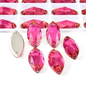 OLeeya Vente en gros de cristaux de strass de qualité supérieure 5A, forme navette biseautée, marquise, œil de cheval, à coudre pour costumes - Product Image 3