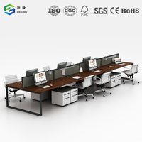 Meubles de bureau commerciaux modulaires modernes, poste de travail pour 4 personnes avec écran acoustique pour espace de bureau ouvert