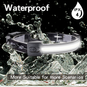 Lampe frontale <span class=keywords><strong>LED</strong></span> COB portable rechargeable, puissante, étanche, pour la course, la pêche et l'escalade, avec <span class=keywords><strong>bandeau</strong></span> élastique - Product Image 6
