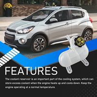 Réservoir de liquide de refroidissement du moteur avec bouchon compatible avec Chevrolet Spark |   Pour Chevrolet Spark LT LS L4 1.4L 2016-2022, 2017-2022, 94511521