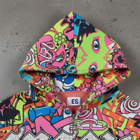 Fabricant OEM – Sweat à capuche oversize de haute qualité avec impression DTG personnalisée, streetwear, 100 % coton, fermeture éclair, broderie de sequins