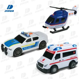Kids Emergency City Rescue Car Friction Set Includes Police Helicopter And Ambulance Police Car For Children