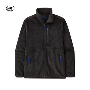 Vestes polaires Sherpa avec fermeture éclair pour l'extérieur en polaire pour hommes Logo de broderie vierge personnalisé Veste polaire de randonnée en plein air pour hommes Logo personnalisé - Product Image 3