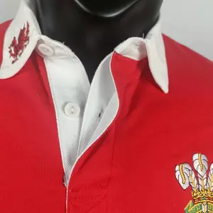 Custom Long Sleeve Rugby Shirts Embroider LOGO Polo Style Rugby Shirt