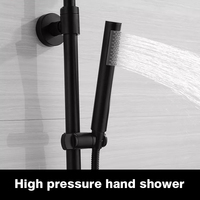 SANIPRO robinets de douche thermostatiques de bain en acier inoxydable noir colonne murale exposée pluie ensembles de douche de salle de bain