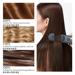 Peine Alisador de Cabello con Iones Negativos, Revestimiento de Titanio y Turmalina, Inalámbrico y Portátil, para Todo Tipo de Cabello, 120C 170C 220C - Product Image 1