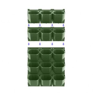 Decoración interior y exterior, maceta de pared de autorriego de jardín verde de vida Vertical con 32 macetas, maceta de pared Vertical para escaparate - Product Image 6