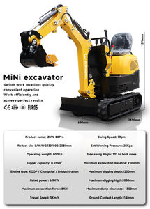 ज़ोनोवेल znw 08समर्थक मिनी खुदाई कोप इंजन के साथ 6.5kw 800 किलोग्राम क्रॉलर कॉम्पैक्ट डिगर और मल्टीफंक्शनल अटैचमेंट - Product Image 6