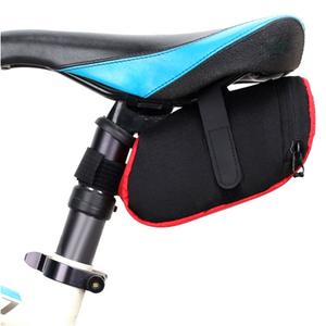 Bolsa para sillín de bicicleta B-Soul, bolsillo trasero impermeable, almacenamiento para ciclismo con correa ajustable, rojo, azul, negro - Product Image 3