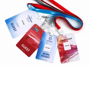 Lanières personnalisées pour le personnel événementiel avec porte-badge transparent en plastique et lanière, pour bénévoles, backstage, VIP, sublimation rose - Product Image 2