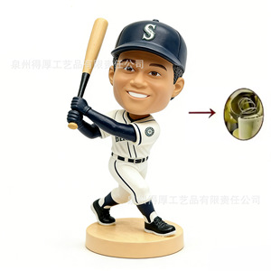 Custom Baseball Player <b>Bobblehead</b> Resin Figurine Ivory White Finished Goods For Decorations And Gifts - Product Image 1