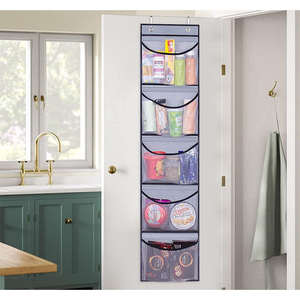 Paquete de 2 nuevos delineador de <span class=keywords><strong>esqueleto</strong></span> 5 rejilla bolsa de malla bolsillos de puerta de pared almacenamiento colgante para ropa juguete tejido artesanía ropa interior-para - Product Image 5