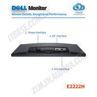 Monitor Desktop LED Del E2222H 21.5" Full HD 16:9 Baru DP+VGA 1920x1080 Panel VA Bisnis 99% SRGB Anti-Cahaya Biru Garansi 3 Tahun Hitam