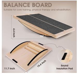 Planche d'équilibre et planche inclinée 2-en-1 en <span class=keywords><strong>bois</strong></span>, avec 4 inclinaisons réglables, pour étirement des mollets, des genoux, des chevilles, des talons, des pieds et des jambes - Product Image 4