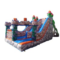 Tobogán Acuático Inflable Gigante de PVC con Forma de Barco Pirata para Exteriores, Garantía de 3 Años, Incluye Soplador, Kits de Reparación y Fácil Instalación