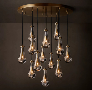 RH Beleuchtung Treppenhaus Kristall-Regentropfen Kronleuchter Runde Große Pendelleuchte für Hohe Decken Luxuriöser Langer Regentropfen-Kronleuchter - Product Image 2