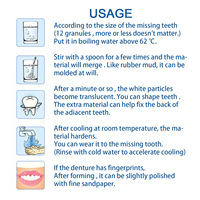 Perles d'ajustement thermique placages de dents Kit de réparation temporaire moulable pour réparer l'enseignement des dents manquantes