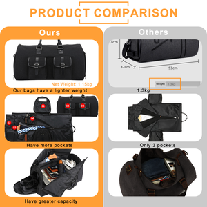 Bolso de viaje grande para hombre y mujer, bolsa de viaje con bolsa para zapatos - Product Image 5