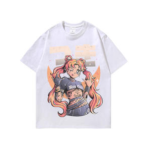 เสื้อยืดแขนสั้นพิมพ์ลายการ์ตูนและอนิเมะ2D สไตล์ญี่ปุ่นสำหรับผู้ชายและผู้หญิงเสื้อผ้าแนวสตรีทแบบลำลองและทรงหลวม - Product Image 6