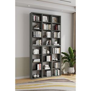 Imre Bibliothèque modulaire blanche à 24 étagères, grande capacité, gain de place - Product Image 3