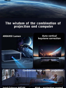 HT500 Portable Smart Projector 1080P <b>Mini</b> LED Home Theater Business Education Android 10 Rechargeable Built-in Battery HIFI - Product Image 3