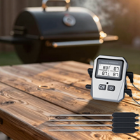 Thermomètre à viande à 4 sondes pour les compétitions de barbecue, le camping, le grill et le fumoir, avec contrôle intelligent par application Bluetooth sans fil