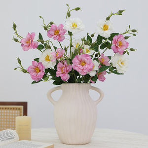 <b>Artificial</b> Rose <b>Bouquet</b> Plastic Silk Flowers High Simulation Wedding Home Decor White Light Pink - Product Image 2