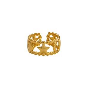Anillo de Estrella de Cinco Puntas, Diseño Abierto Dorado, Joyería de Moda para Mujer, Regalo, Origen Yiwu JZ21174 - Product Image 5