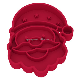 Mangkuk Anjing Silikon Gaya Santa Claus Natal 2 in 1, Tempat Makan dan Minum, Mangkuk Makanan Hewan Peliharaan - Product Image 1