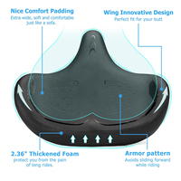 LEWEE Selle de vélo extra large Coussin de siège de vélo pour les gros fesses Extra large et confortable