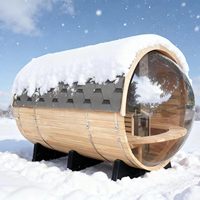 Meilleures ventes : Sauna extérieur en cèdre rouge/cèdre d'Ohio avec vue panoramique, sauna à vapeur sèche