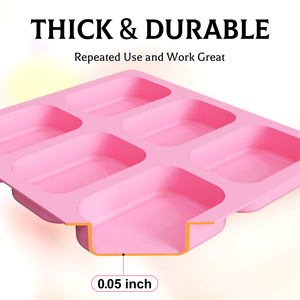 SILIKOLOVE Factory 6 Cavidad Cuboide Forma Jabón Maker LFGB Platino Antiadherente BPA Libre Silicona Jabón Moldes - Product Image 2