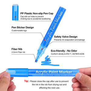 Tốt Nhất Người Bán Acrylic Màu Sơn Set 12 24 Vĩnh Viễn Nước Dựa Mực Màu Acrylic Sơn Bút Đánh Dấu - Product Image 4