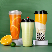 Gobelets en plastique personnalisés de bonne qualité, gobelets en plastique de 16 oz avec couvercles, gobelets en plastique pour yaourt, gobelets pour boissons chaudes et froides