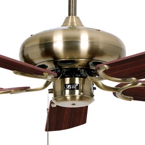 Retro Oriant 42 ''5 pale in noce antico ottone elettrico <span class=keywords><strong>ventilatore</strong></span> di controllo da parete di lusso Vintage <span class=keywords><strong>ventilatore</strong></span> da soffitto <span class=keywords><strong>senza</strong></span> luce - Product Image 3