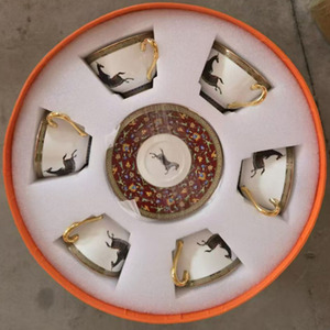 Factory Wholesale Modern Luxury Afternoon Tea 6-Piece Ceramic Coffee Cup and Saucer with Gift Box - Product Image 6