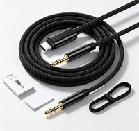 Câble Audio AUX USB Type C 3.5mm mâle, en nylon tressé, coque de prise en alliage métallique, anti-interférence, blindé, 182cm, pour haut-parleur de voiture