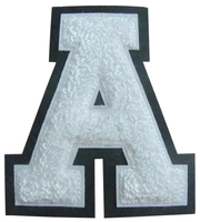 Nouveau Patch en Chenille Écologique Brodé en Feutre avec Lettres de l'Alphabet Américain pour Blouson Universitaire - À Coudre sur les Chapeaux