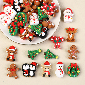 Cuentas de Silicona 3D de Navidad, 20-31mm, Grado Alimenticio, Libres de BPA, Cuentas Sueltas para Decoración de Bolígrafos, Mordedores, Papá Noel, Reno, Galleta de Jengibre - Product Image 6